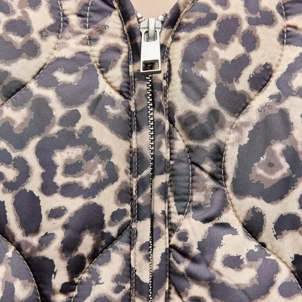 Veste ample à coutures pour femmes, manteau, col en v, manches longues, fermeture éclair, poche, motif Animal imprimé, nouvelle mode automne/hiver, coton Ja