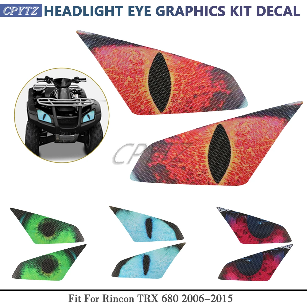 

Headlight Eye Graphics Kit Decal Left and Right Head Light Stickers Fit For Rincon TRX 680 2006-2015