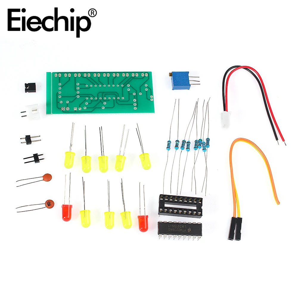 10 LED Sound Audio Spectrum Analyzer Level Indicator Kit  LM3915 DC 9V-12V DIY Electoronics Soldering Practice Set laboratory