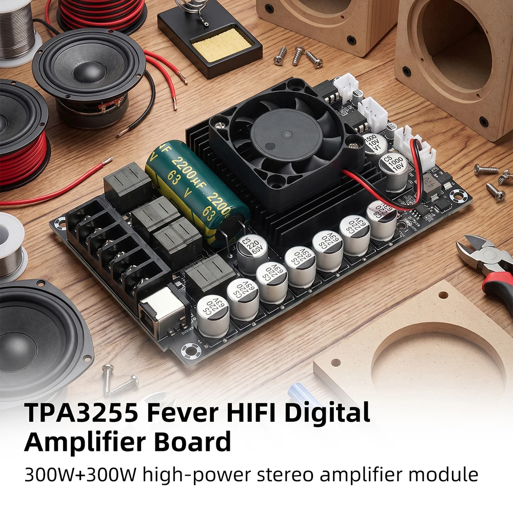 TPA3255 HIFI Digital-Verstärkerplatine 300W+300W Hochleistungs-Stereomodul Reiner Analog-Eingang für Desktop-Audio-Setup – Detail 3