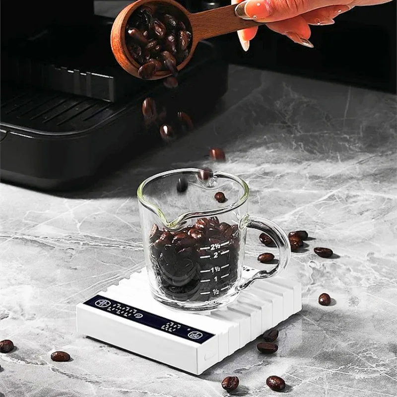 Portable Mini Smart USB Electronic Coffee Scale with LED Display Automatic Timing Weighing Tool for Coffee Beans Tea Home