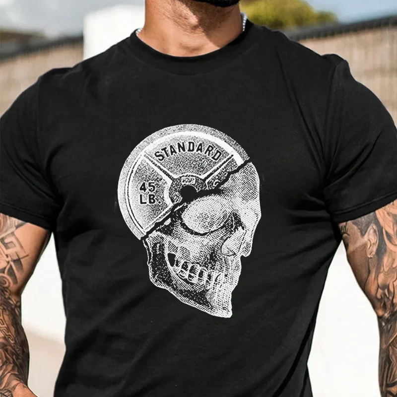 

Мужская футболка с графическим принтом, забавный принт с изображением черепа, модная повседневная футболка в уличном стиле для путешествий и спорта