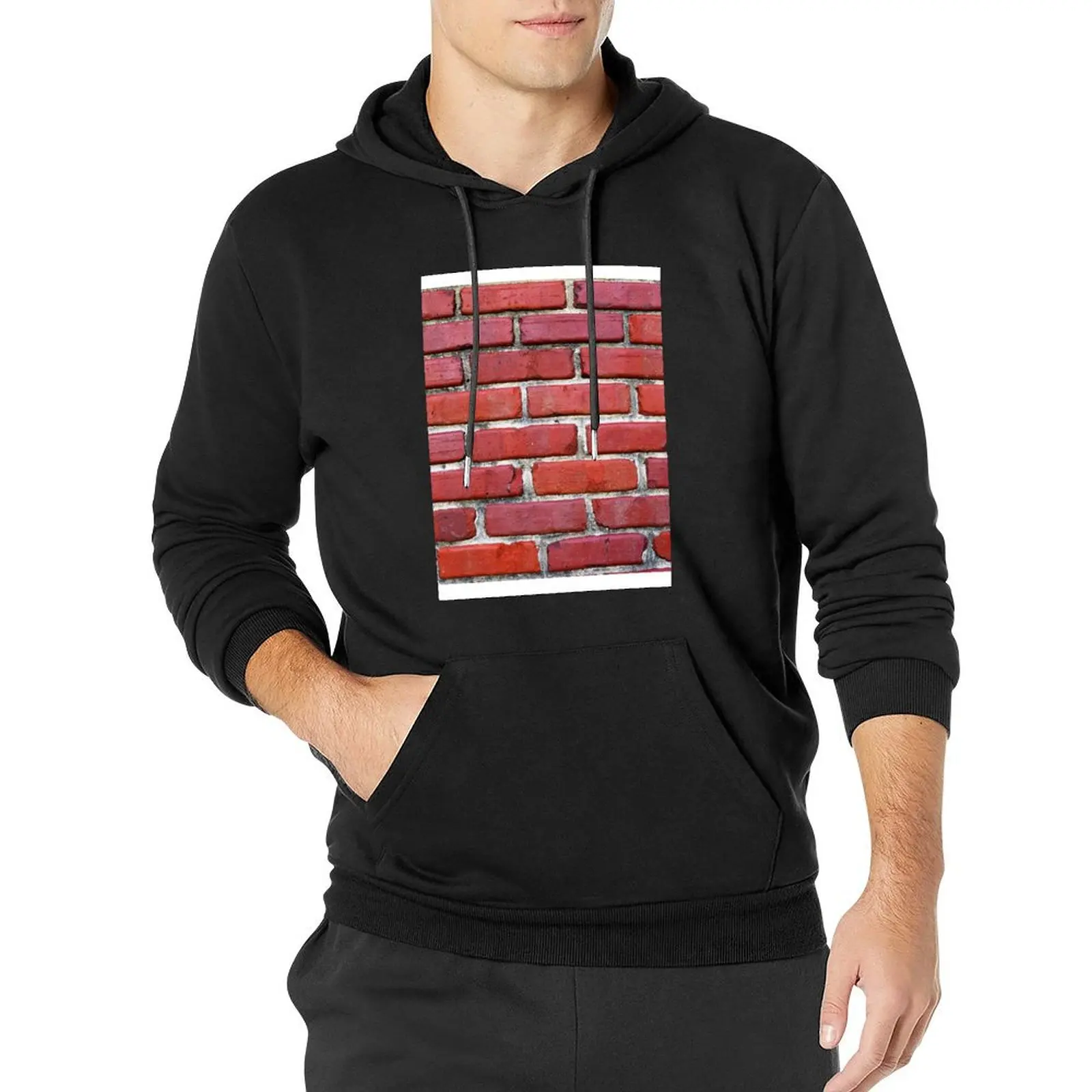 Red Brick Wall Pullover Hoodie men's clothes hoodie graphic