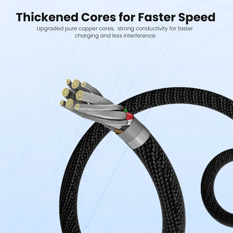 Vyvylabs 60 واط كابل شحن سريع نوع C إلى نوع C كابل آيفون 17 16 15 لماك بوك باد سامسونج شاومي كابل الشاحن السريع