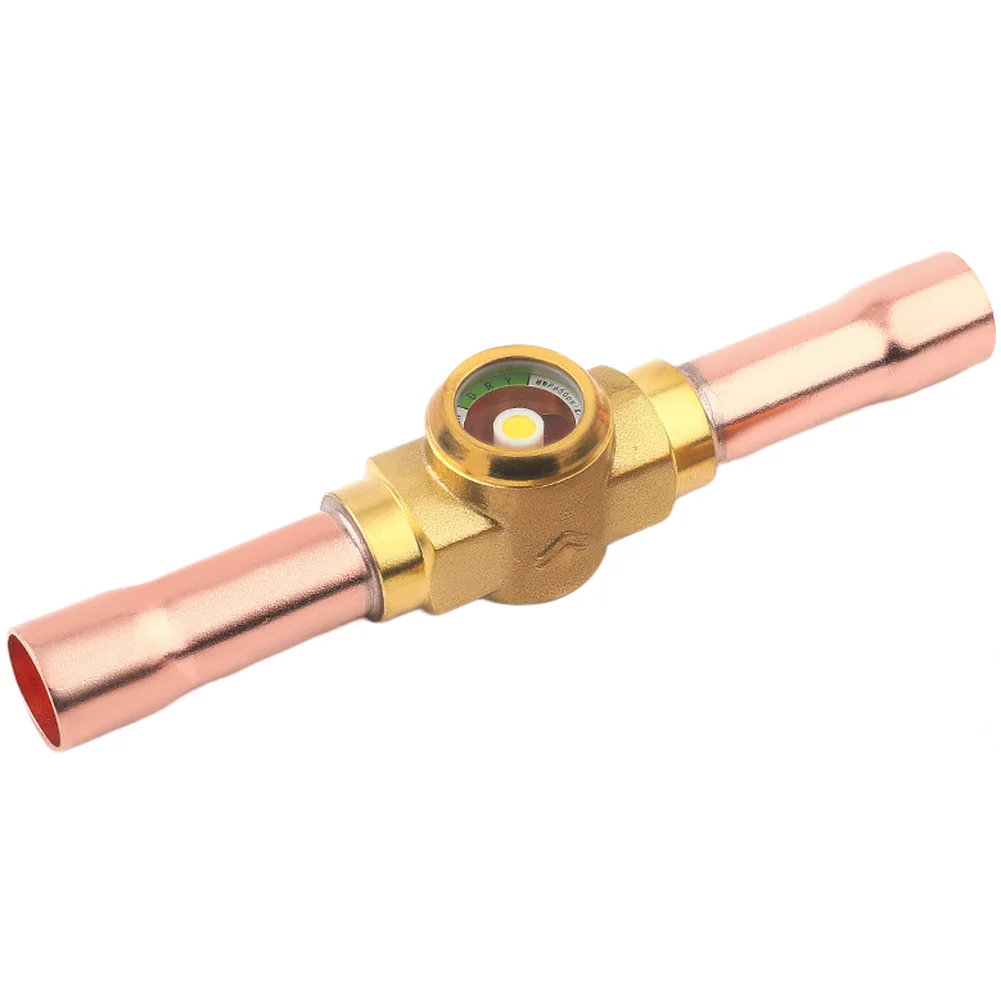 Brass Sight Glass 1/4 Inch Threaded Welding Port For Central AC HVAC Cooling System High Pressure Leak Prevention