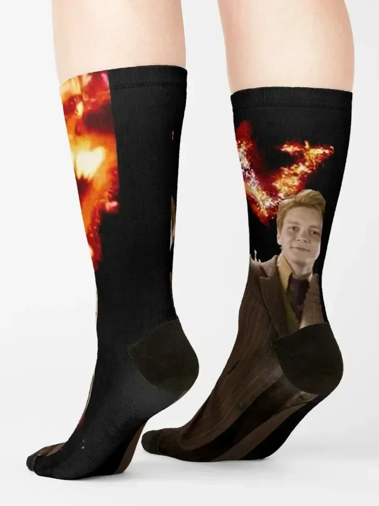 Fred and George Weasley Socks Argentina bright garter floral moving stockings Boy Socks Women's