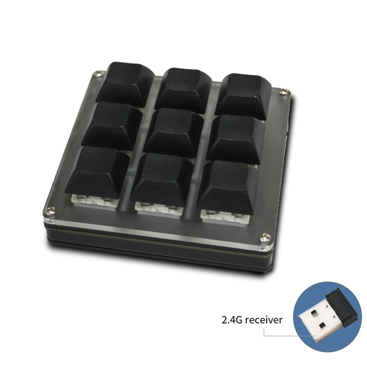 9-Key Wireless Customizable Keyboard 2.4G USB Bluetooth Tri-Mode Key Customization Hot-Swappable Keys