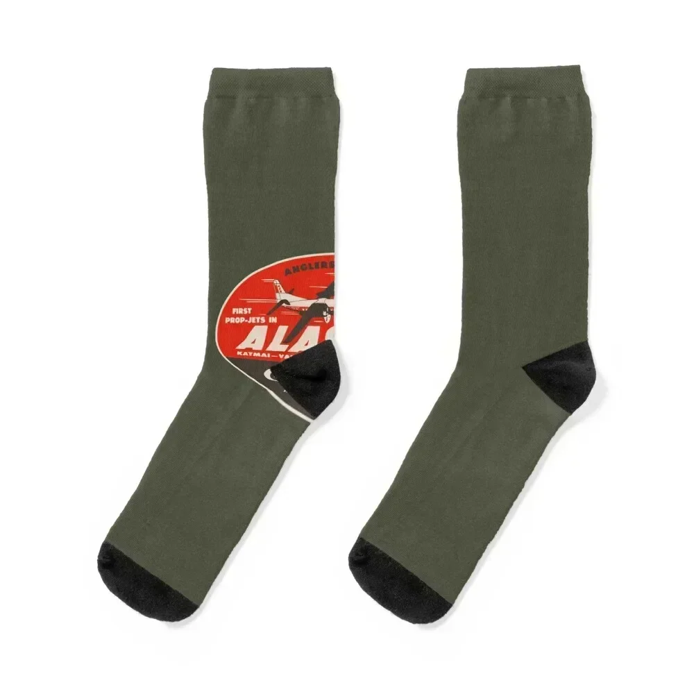

Vintage Alaska Airlines Socks hiking Run FASHION Socks Men's Women's
