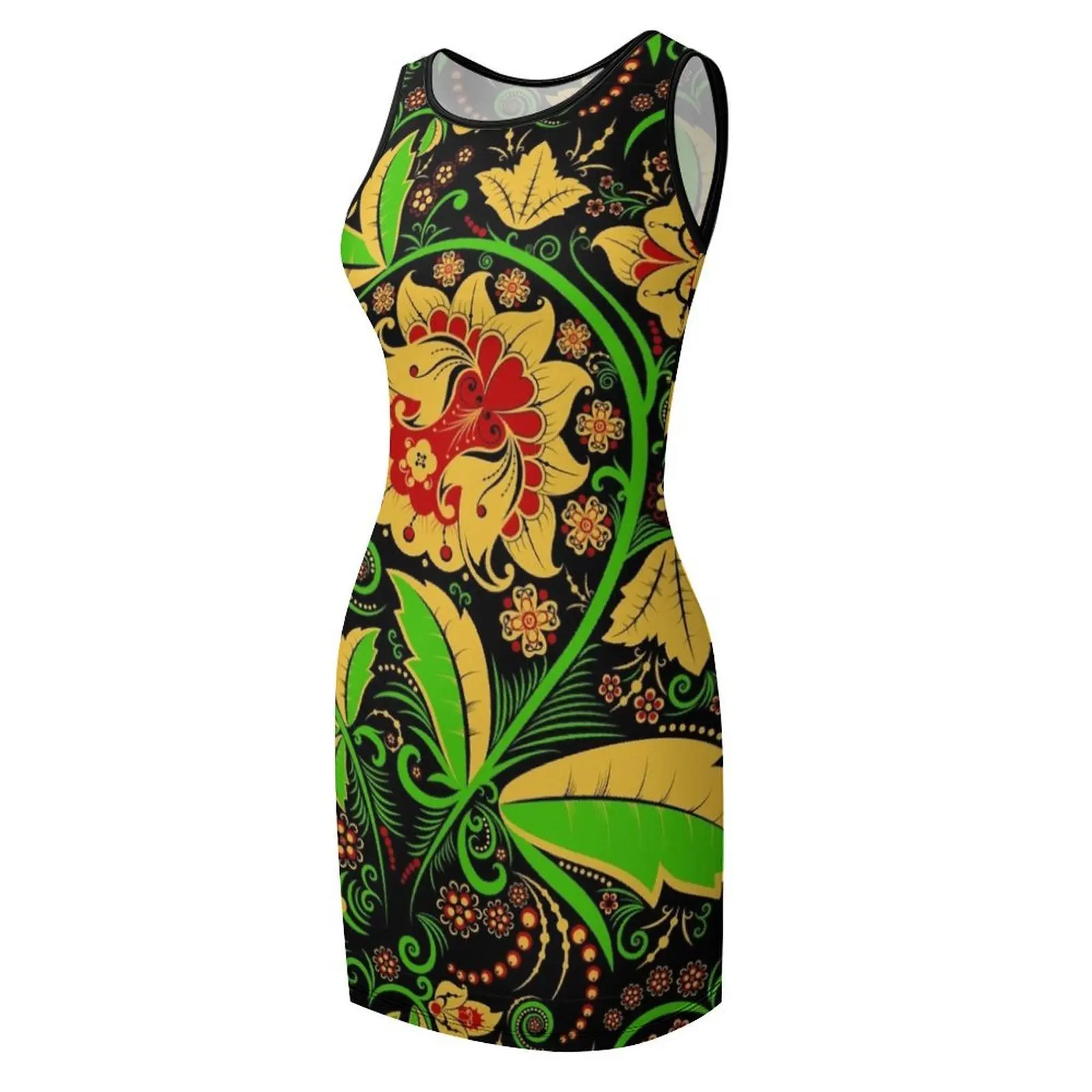 ホロマフローラルノースリーブサンドレス高級レディースパーティードレスイブニングプロムドレス韓国風