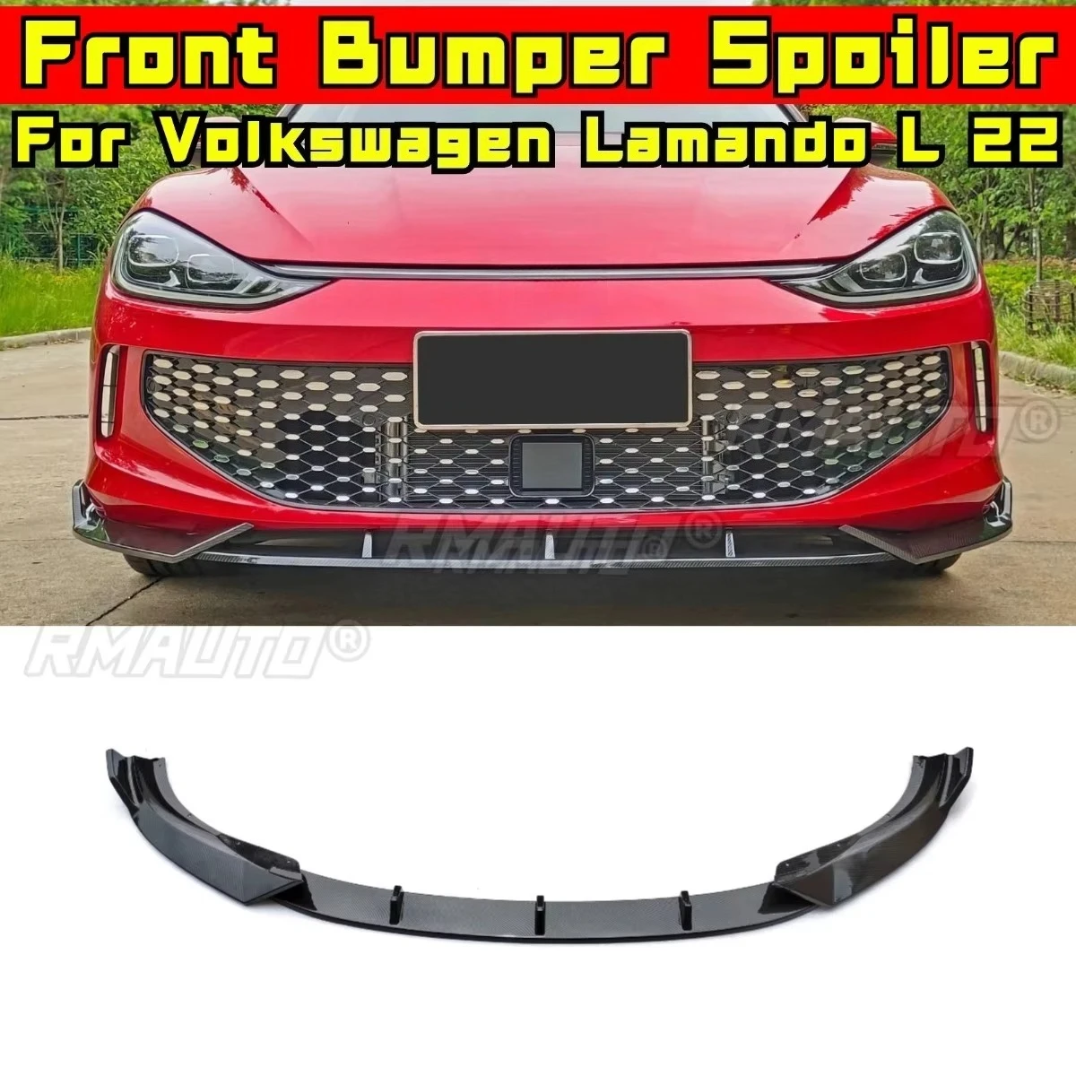 

Car Front Bumper Lip Diffuser Spoiler Glossy Black Modification Part for Volkswagen Lamando L 2022 Bumper Protector Body Kit