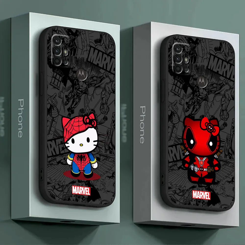 Etui na telefon Motorola Moto G51 5G G30 G32 G200 G53 G73 G60S G31 G71 G72 G50 4G G22 G9 Marvel Spidermans Hello Kitty pokrowiec