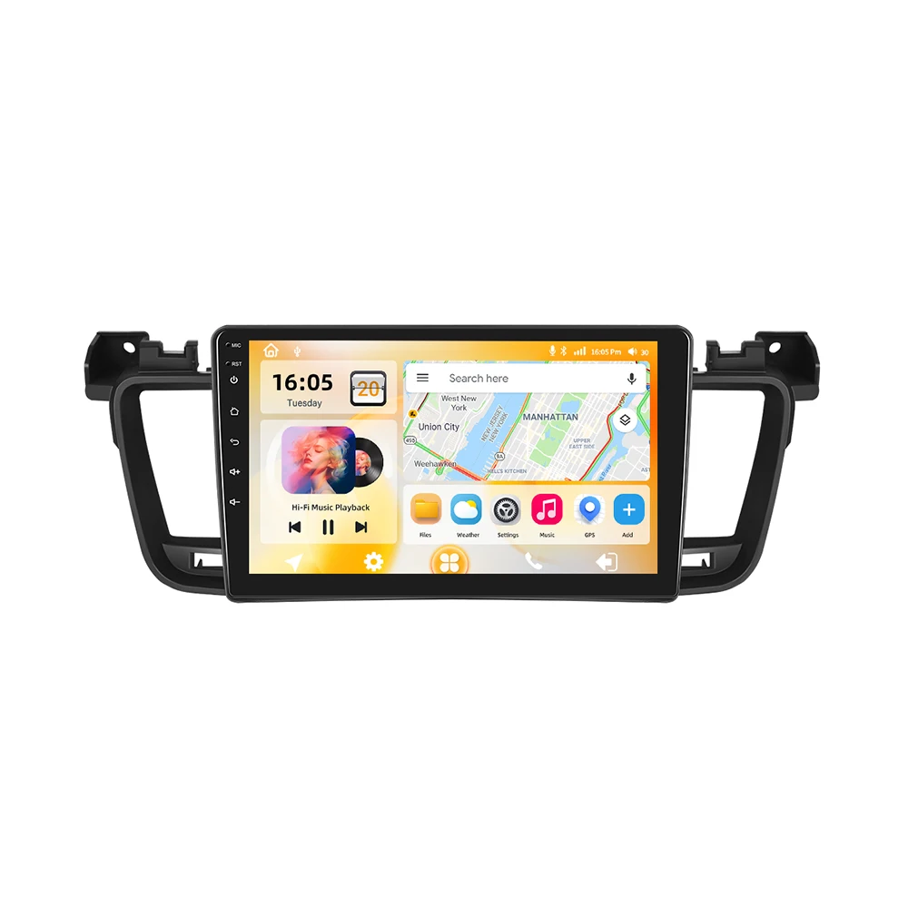 Podofo Qualcomm 8-core 2-DIN Android autoradio voor Peugeot 508 2012-2016 met BT, Carplay, FM, Android Auto, WIFI, GPS, RDS en DSP - afbeelding 2