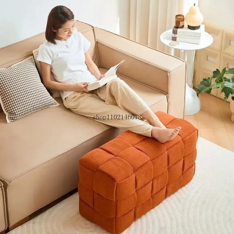 Solid Wood Square Stool Home Low Ottomans Creative Living Room Coffee Table Sofa Simple Foot Pedal Door Shoe Changing Stools