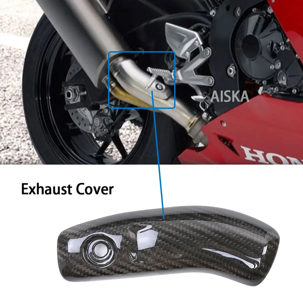 .For HONDA CBR1000RR-R Dry Carbon Fiber Motorcycle Parts Exhaust Pipe Cover Guard Fairings CBR 1000RRR 2021 - 2023