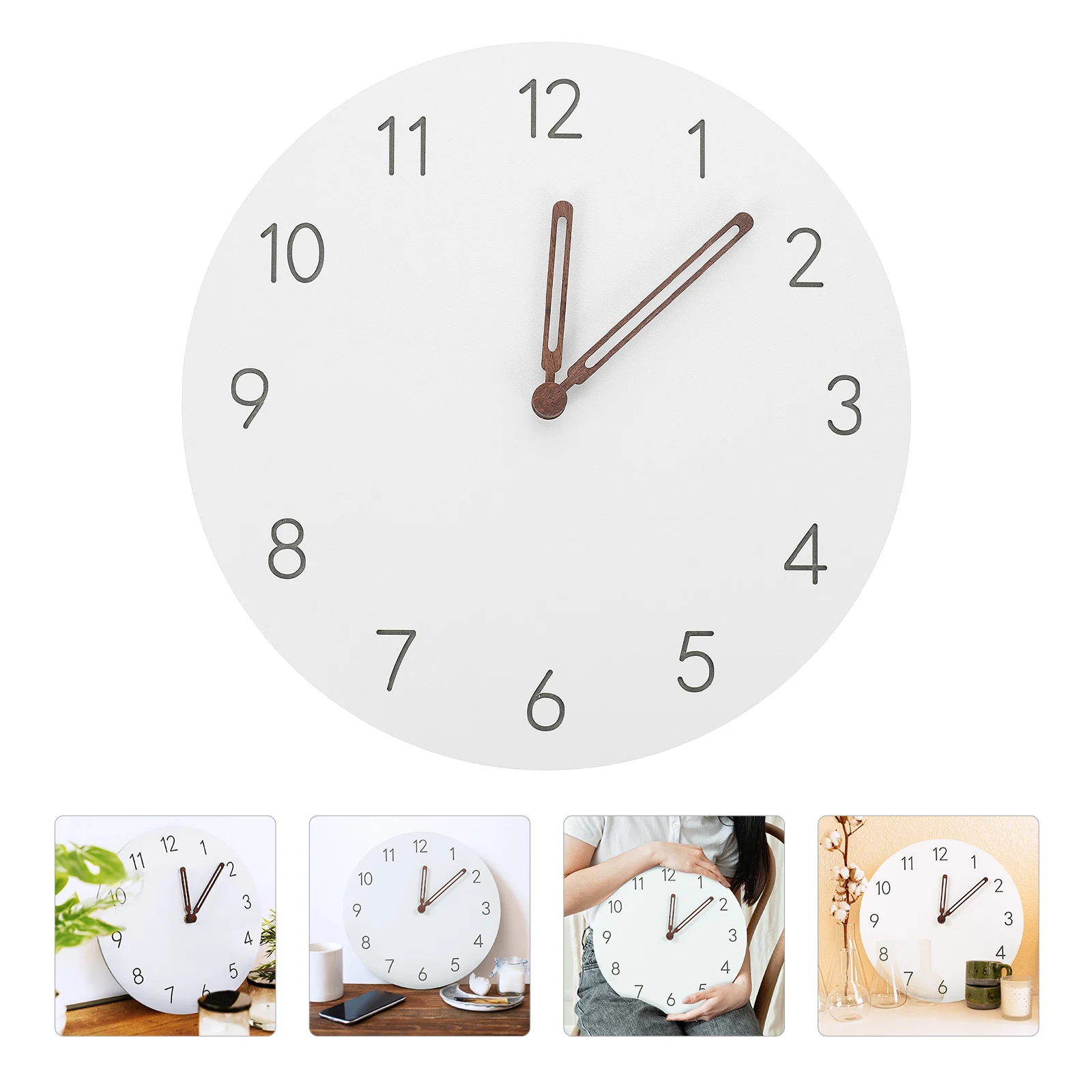 

Mute Large Wall Clocks Quartz Decorative Round Clock For Living Room Office Bedroom Modern Wood Hanging Clock Operated