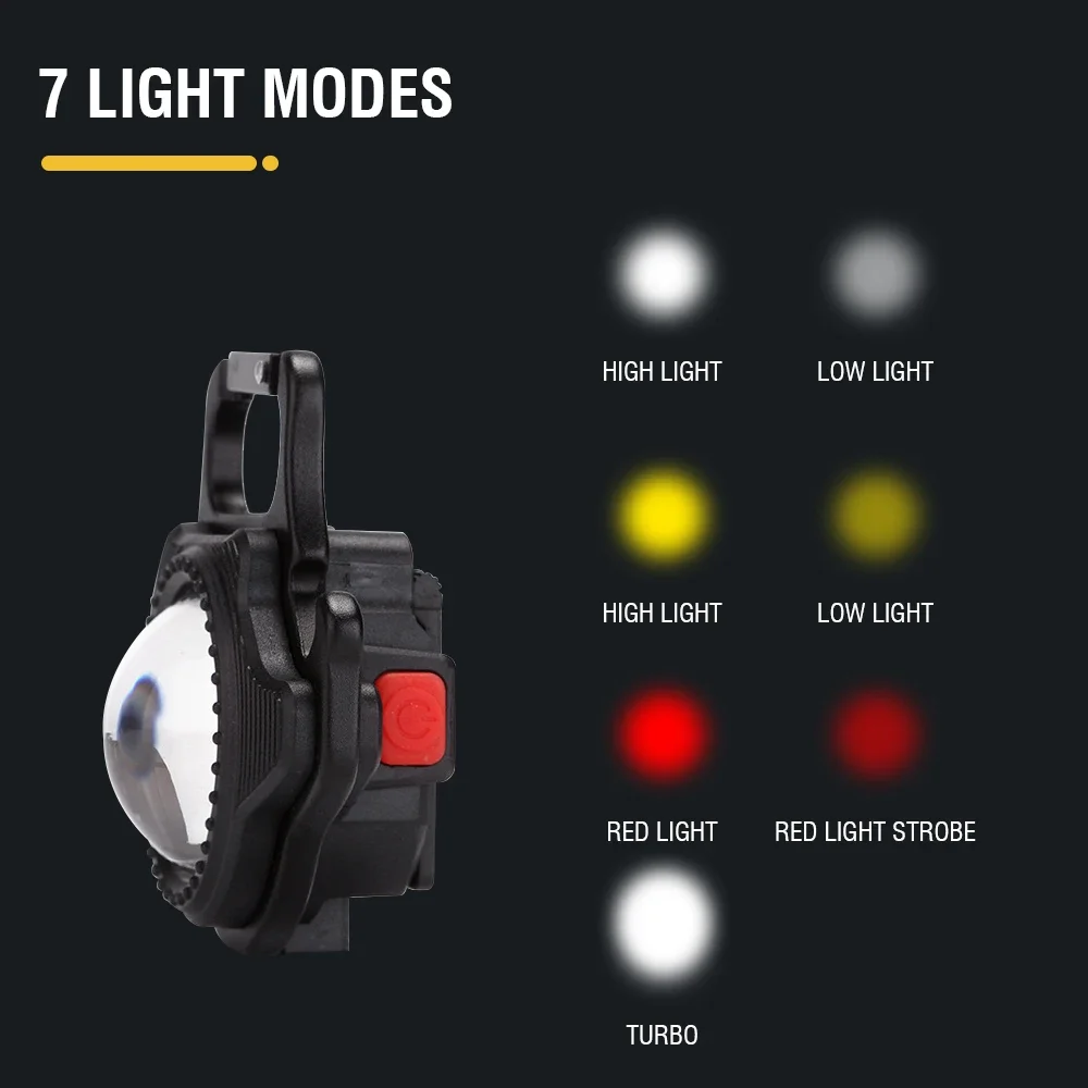 Multifunctional LED Mini Flashlight KeyChain Strong Magnet Work Light USB Rechargeable Outdoor Waterproof Camping Emergency