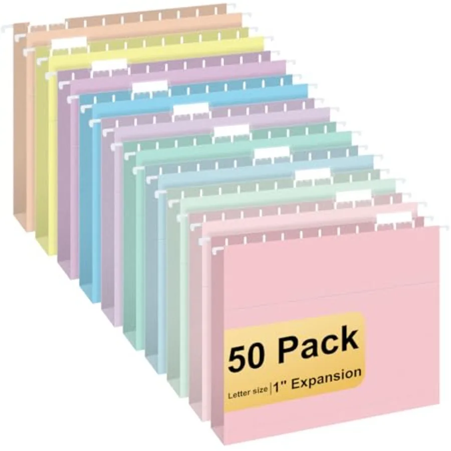 

Hanging File Folders, Pack Letter Size Hanging File folders with 1/5-cut Tabs, Stay Organized for Your Home and Office Bulk Fil