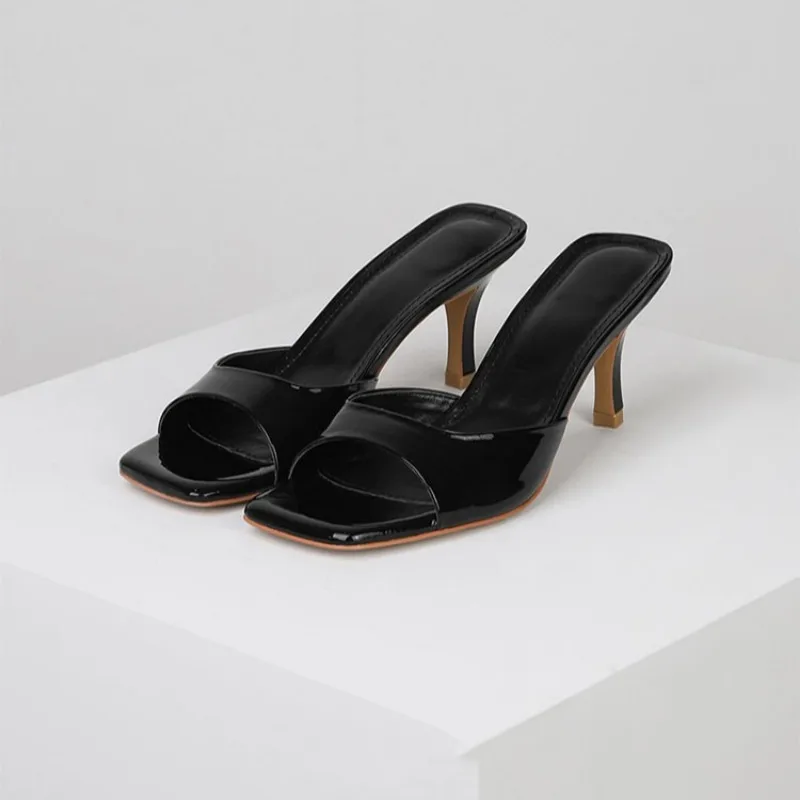 Summer Women Sandals 2025 Fashion Square Toe Ladies Slippers Open Toe Luxury Dress High Heels Sexy Casual Prom Sandals for Women image 5