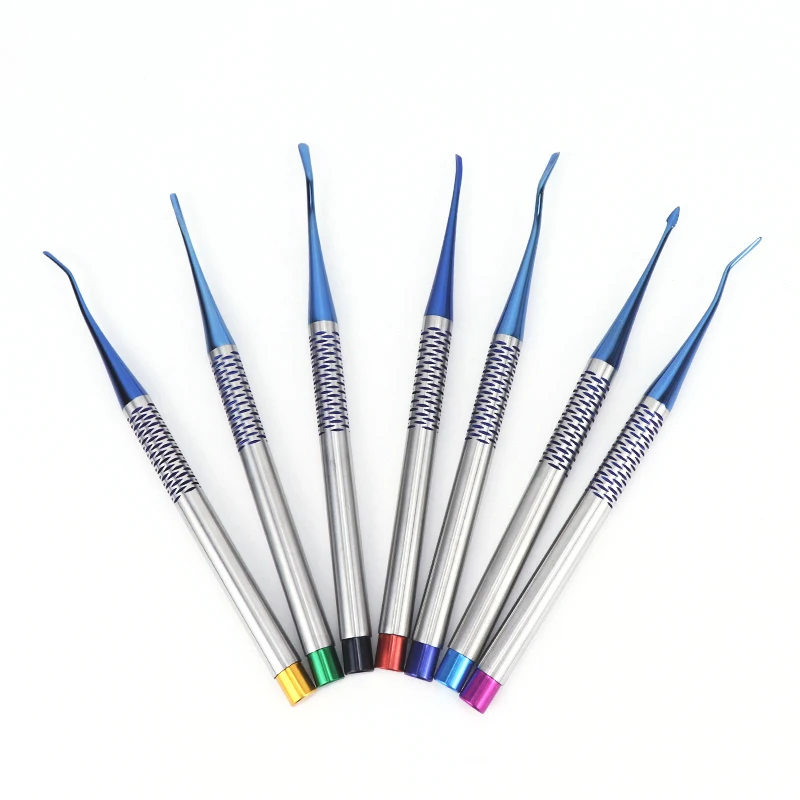 7pcs Titanium Alloy Dental Implant Luxating Root Tooth Elevator Knife Extraction Minimally invasive Dentist Tool