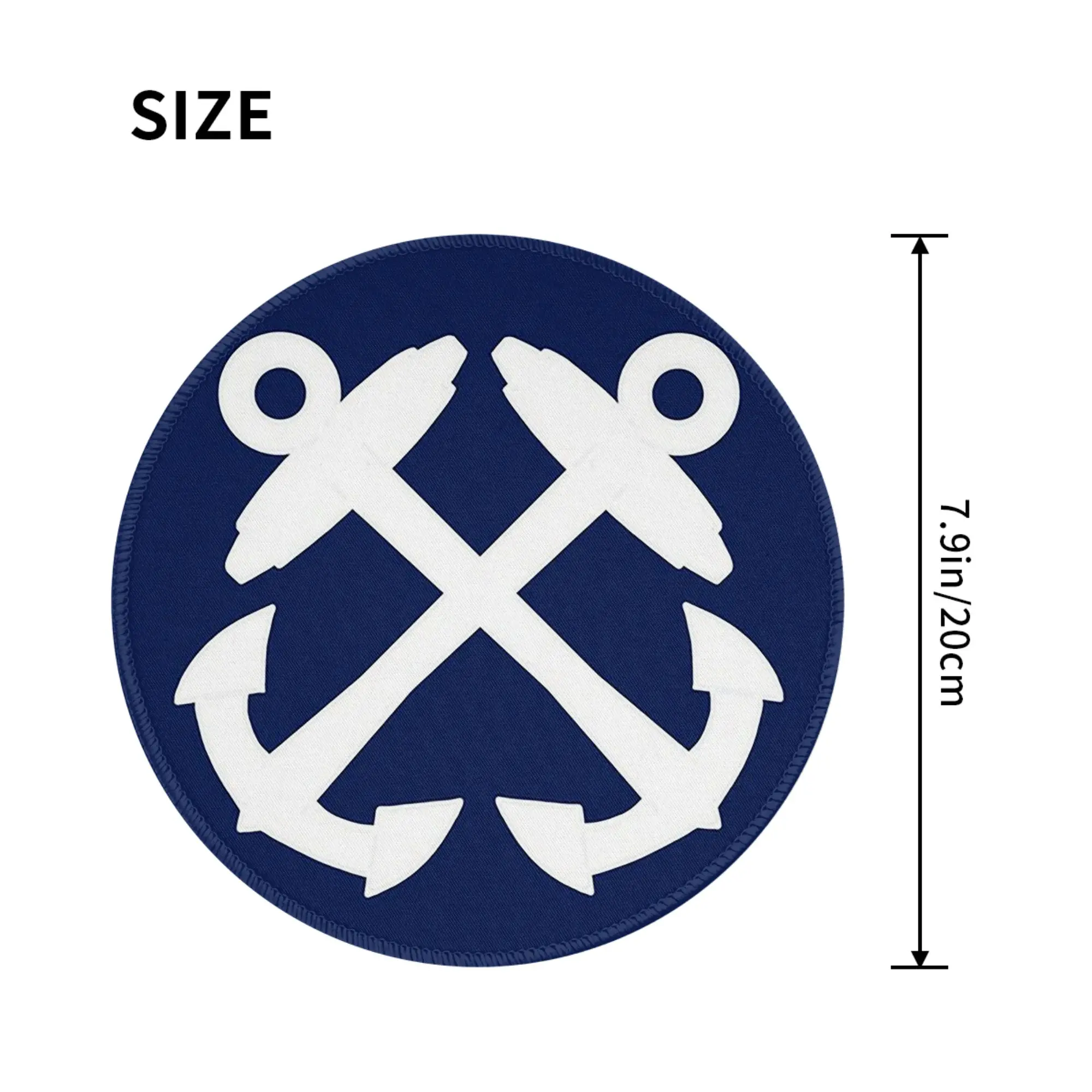 Boatswains Mate Crossed Anchors - White Mouse Pad Computer Keyboard Mouse Mat PC Laptop Desk Mat Office Accessories Table Mats