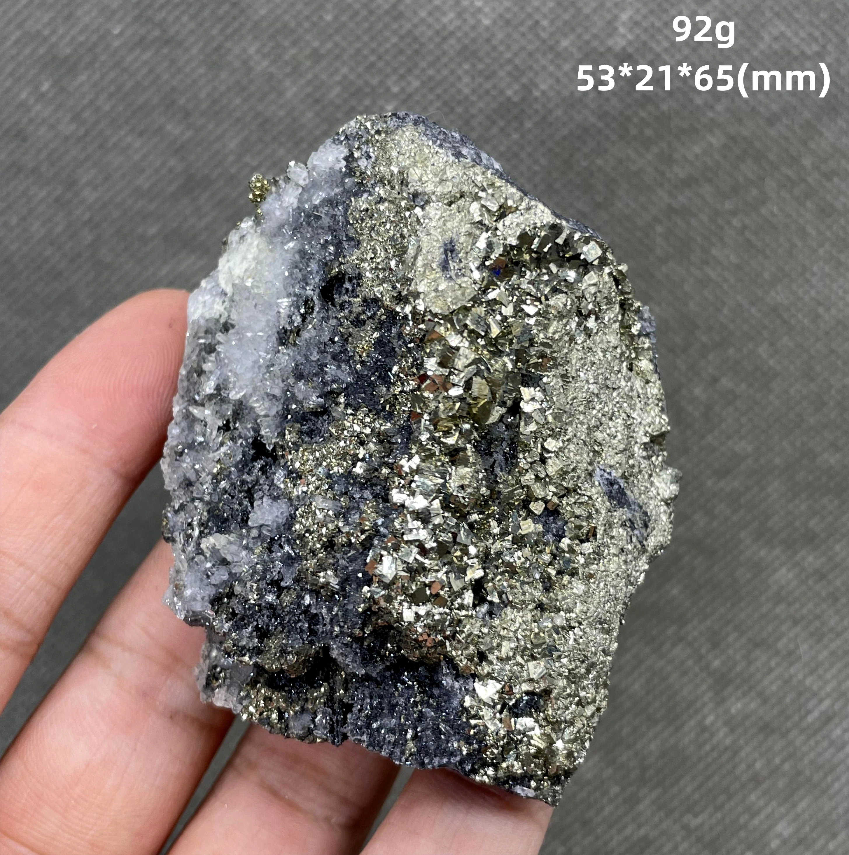 BEST! 100% Natural pyrite and white crystal Symbiotic mineral specimen Stones and crystals Healing crystal