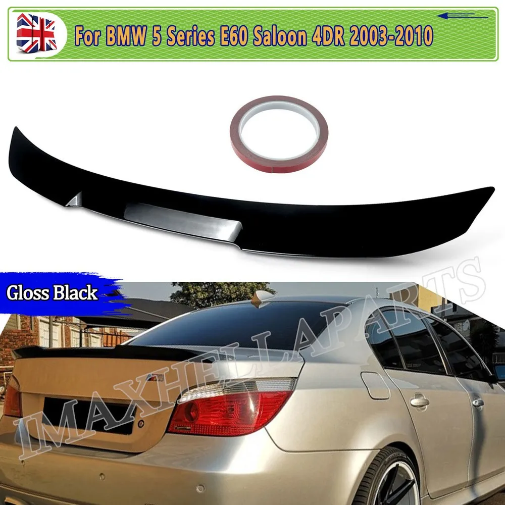 Tail Roof Spoilers Lip FOR BMW 5 SERIES E60 M5 520i 525d 550i Saloon 2004-2010 REAR BOOT SPOILER WING LIP GLOSS BLACK M4 Style