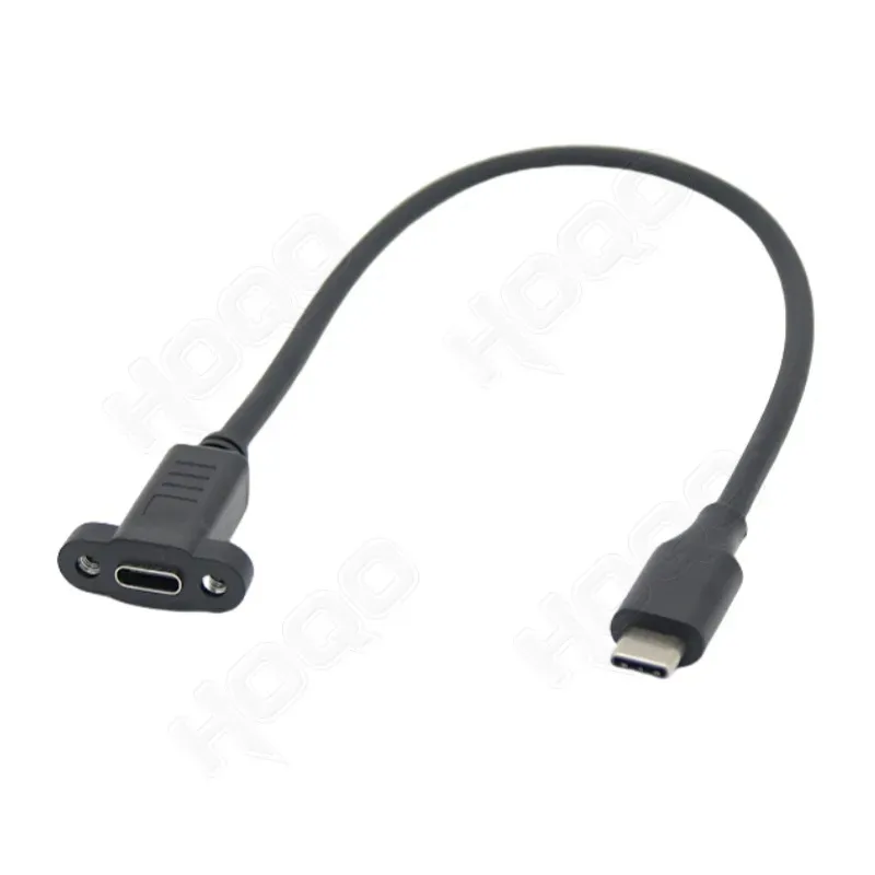 Przedłużacz USB C męski na żeński z otworem na śrubę Przedłużacz danych Przedłużacz USB 3.1 typu c ze śrubą do montażu panelowego — zdjęcie produktu 5