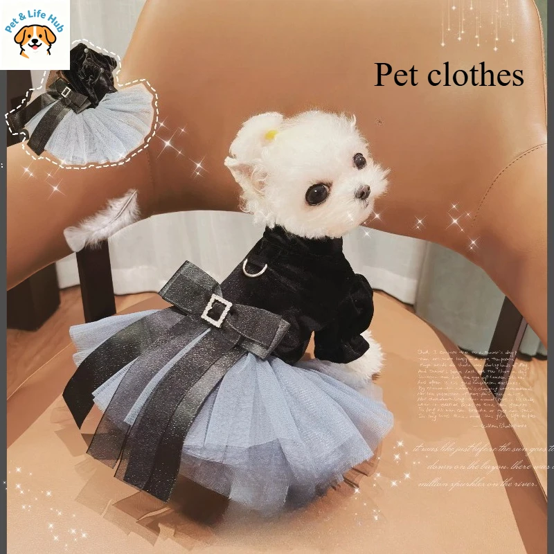 

Одежда для собак Malitzestudi, одежда для персидских кошек, свадебное платье, нарядное платье, подходит для осени, зимы, с поводком, одежда для щенков, товары для животных