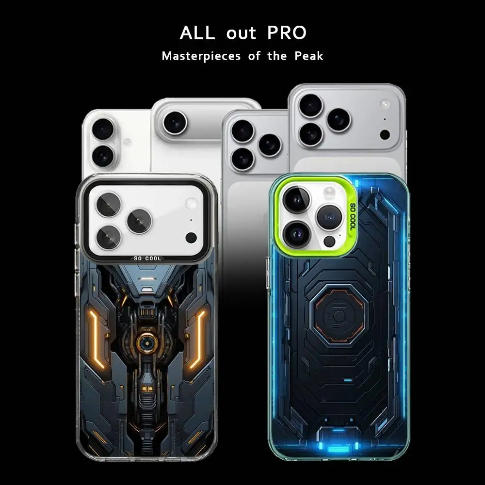 

Cool Mechanical Phone Case For iPhone17,16,15,14,13,12,11 Pro Max Blcak Matte Shockproof Cover