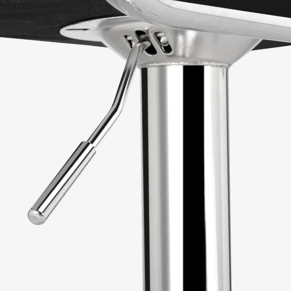 Tabouret de Bar en Cuir PU avec Siège Réglable, Compression à 360 °, Accessoire de Piste avec Dossier et Bras, Lot de 2