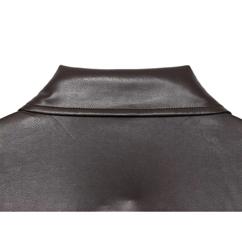 معاطف نسائية من الجلد الصناعي مع حزام معاطف بأكمام طويلة للخريف والشتاء ملابس خارجية نسائية أنيقة #4