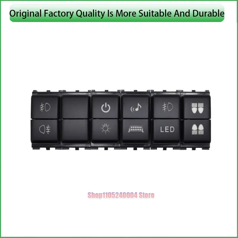 For Nissan Patrol Y61 1pc Dual Key Switch For Fog Lights Recorder Radar Music DRL And Differential Lock Control Button