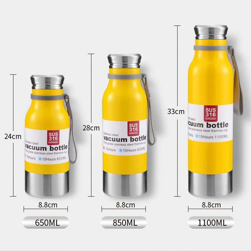 Tumbler Thermo Water Bottle Large Capacity Portable Outdoor Sports Water Bottle Tea Water Stainless Steel Thermos Vacuum Cup