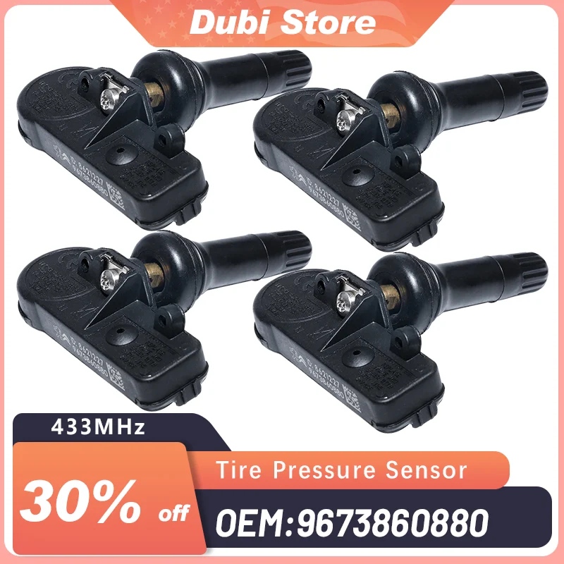 

4Pcs Car TPMS Tire Pressure Sensors 433MHz For Peugeot 307 308 3008 5008 Bipper Partner RCZ Citroen C4 DS4 DS5 Jumper 9673860880