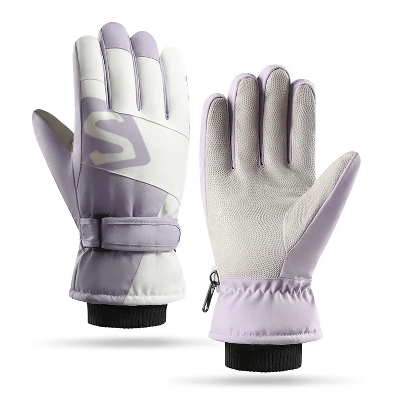 Guantes de esquí para hombre y mujer, manoplas cálidas a prueba de viento, impermeables, con pantalla táctil, antideslizantes, para Snowboard, moto