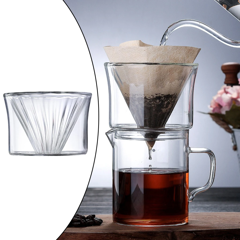 400ml Pour Over Coffee Maker Simple Coffee Filter Glass Dripper Cup Removable Coffee Mug Share Pot High Temperature Resistance