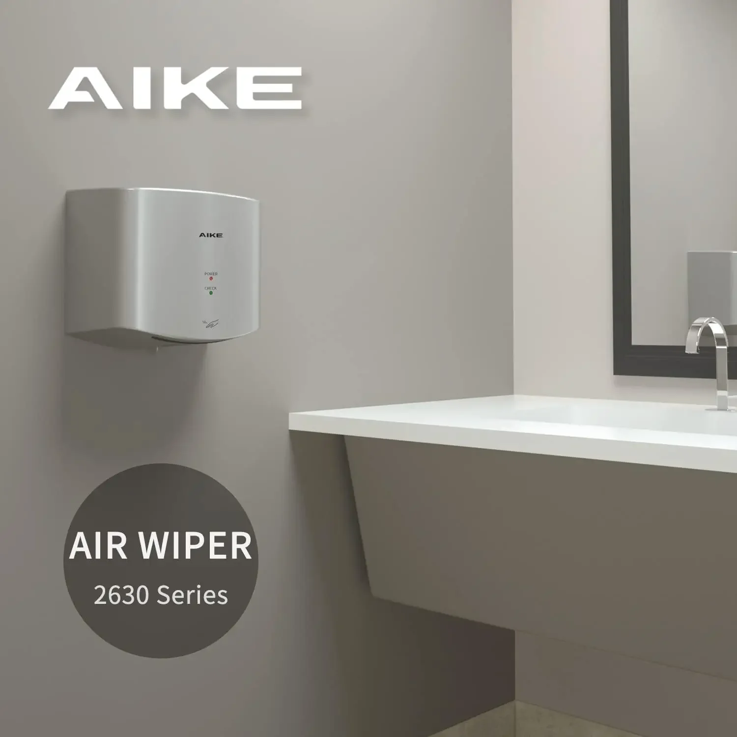 Air Wiper Compact Hand Dryer  Silver (with 2 Pin Plug) Model