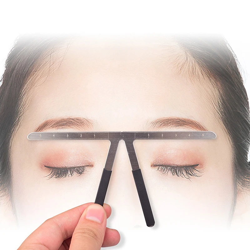 Stainless Steel Eyebrow Tattoo Stencil Ruler Microblading Tattoo Positioning Measure Template Eye Brow Permanent Makeup Tools