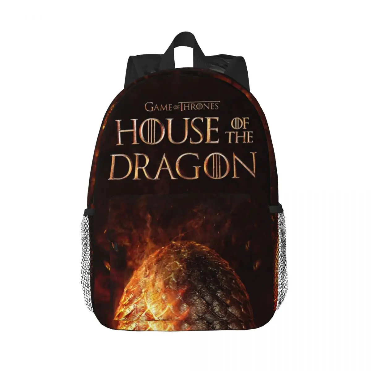 House Dragon Printed Lightweight Casual Schoolbag For School, Outdoor, Shopping, Office 15inch