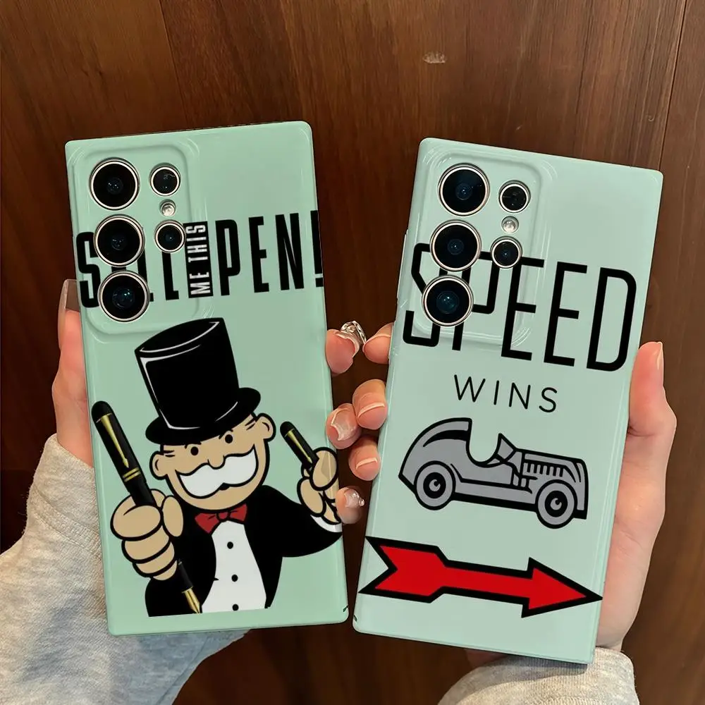 

M-Monopoly M-Millionaire Phone Case for Samsung S25 Shell GalaxyS24Ultra 23plus S22 21 A56 36 Glossy Film Hard PC Cover
