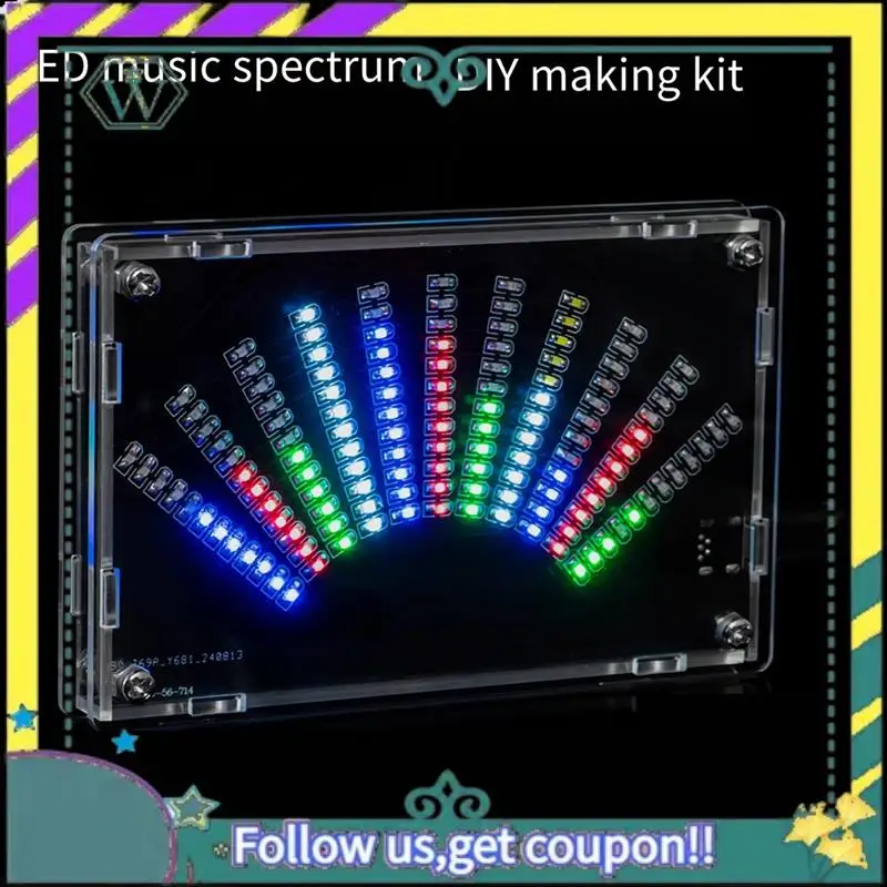 A28Q-Fan-Shaped LED Music Spectrum Rhythm Light Display DIY Production Kit SMD Component Practice TJ-56-714