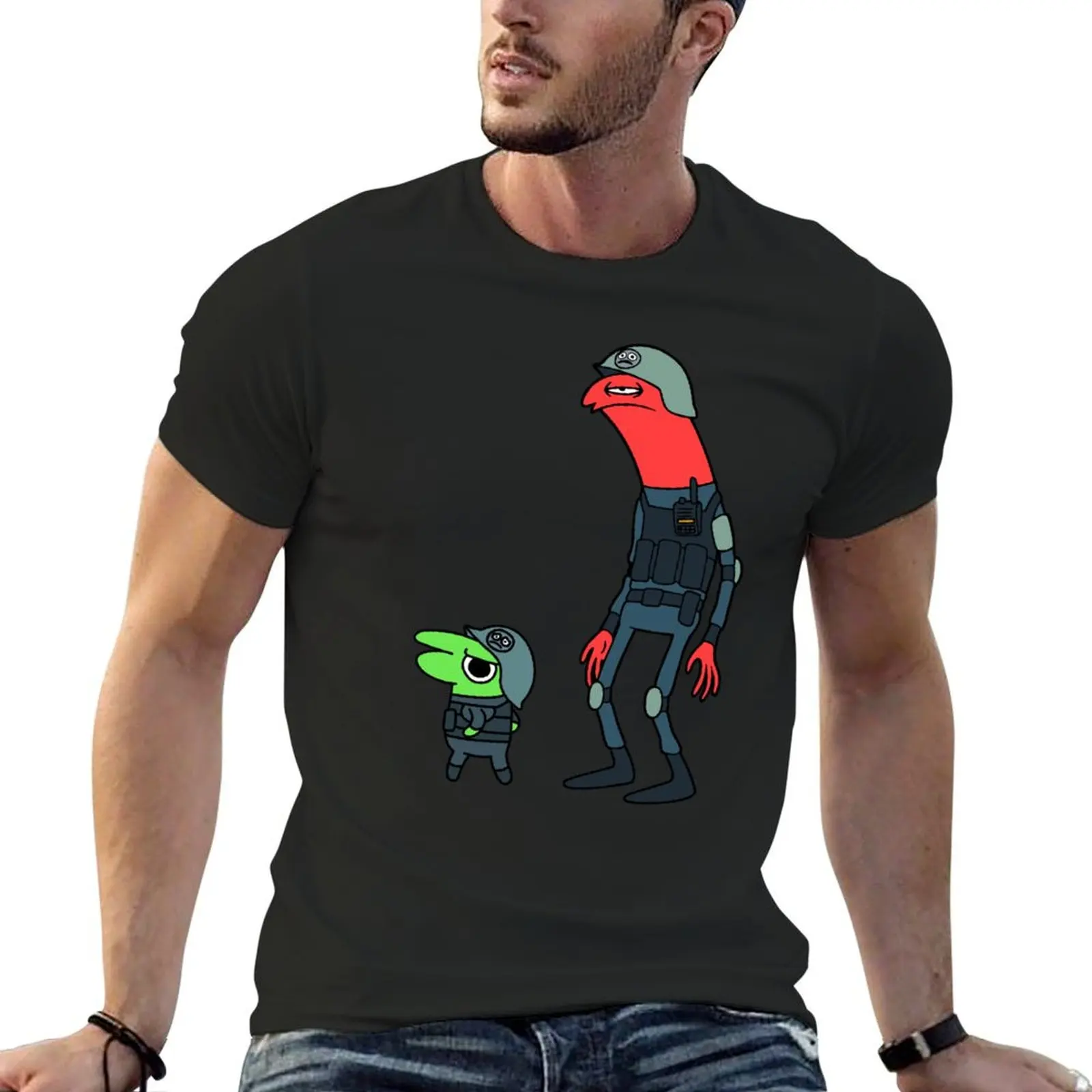 

SMILING FRIENDS - Alan and Gleb SWAT, bliblie, Pim, Grim, Glep (author's art) T-Shirt anime t shirts mens fashion