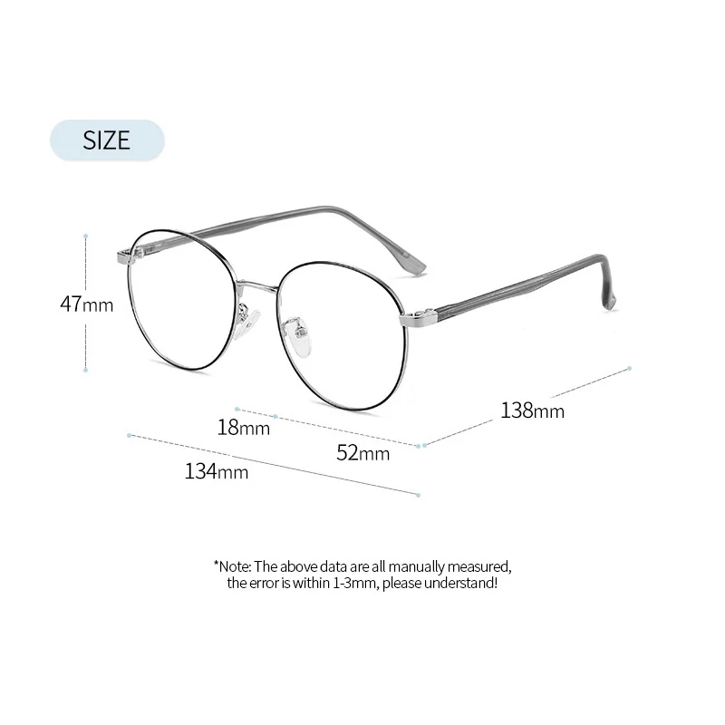 KANDREA  Metal Fashion Round Glasses Frame Women\'s New Sunglasses UV400 Polarized Sunglasses Myopia Magnet Eyeglasses 7007