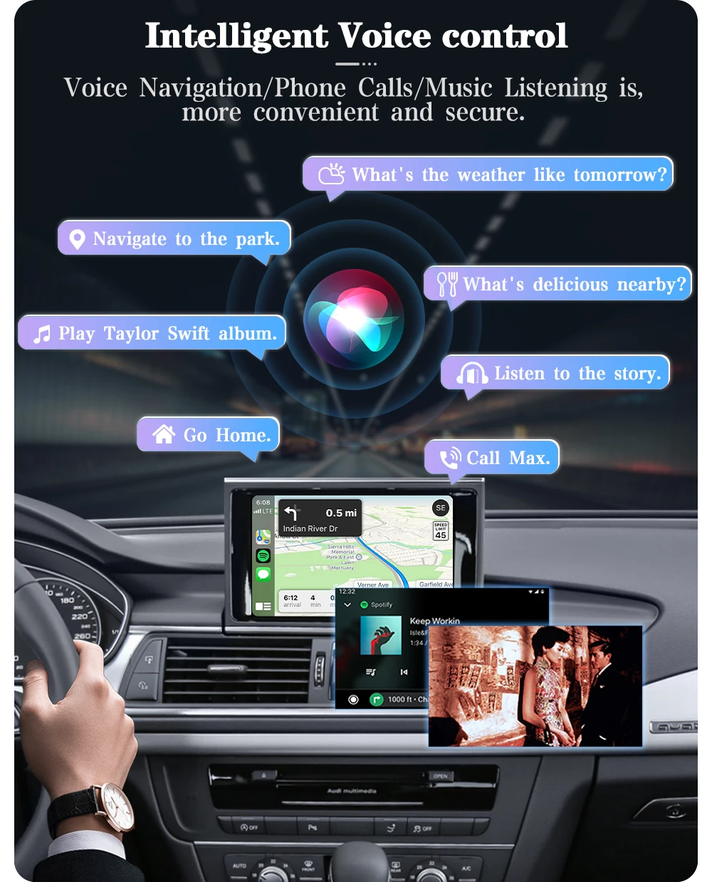 AUTOTOP Drahtlose Carplay Android Auto Für Audi A6 C6 A7 HN HNR BNav HNav RMC MHI2 2012-2018 MirrorLink Airplay Rückfahrkamera – Detail 9