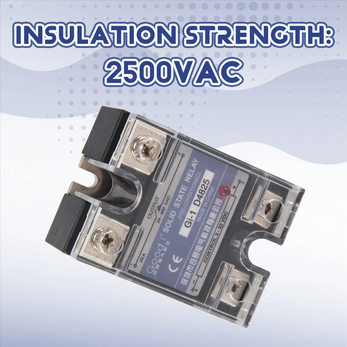 ~Upgraded 2026-SSR 25A 3-32V DC To 24-480V AC Single Phase Solid State Relay DC Control AC -1 D4825 Load Voltage