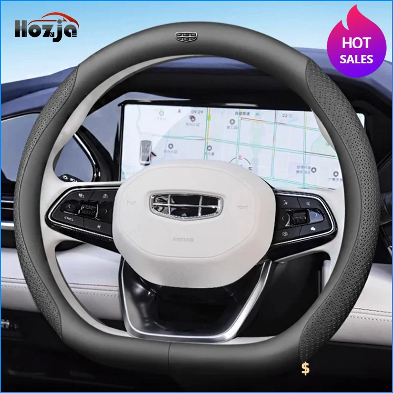 

Car Steering Wheel Cover For Geely Azkarra Tugella FY11 2019 2020 2021 2022 2023 Atlas Pro New Emgrand GS X6 SUV EC7 Accessories