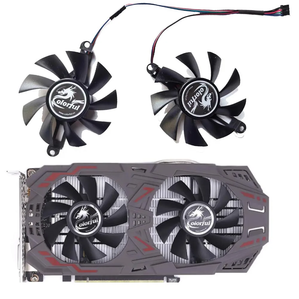 Ventilador enfriador GTX 1050 de 75mm y 4 pines P106-100, para tarjeta gráfica colorida GeForce GTX 1060 1050TI 1050 960 950
