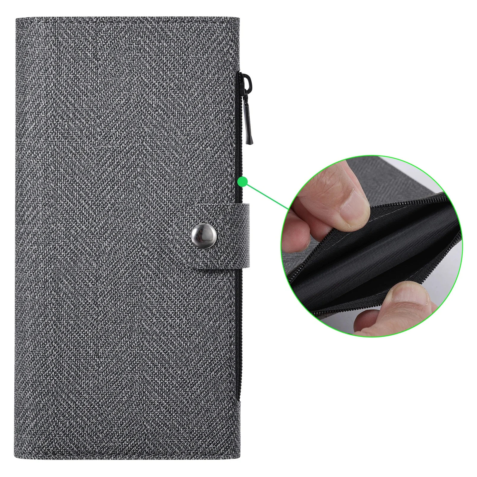 MagSafe case for iPhone16 15 Pro Max Plus Magnetic Wireless Charging Removable Leather Zipper wallet(RFID Blocking)cardholder