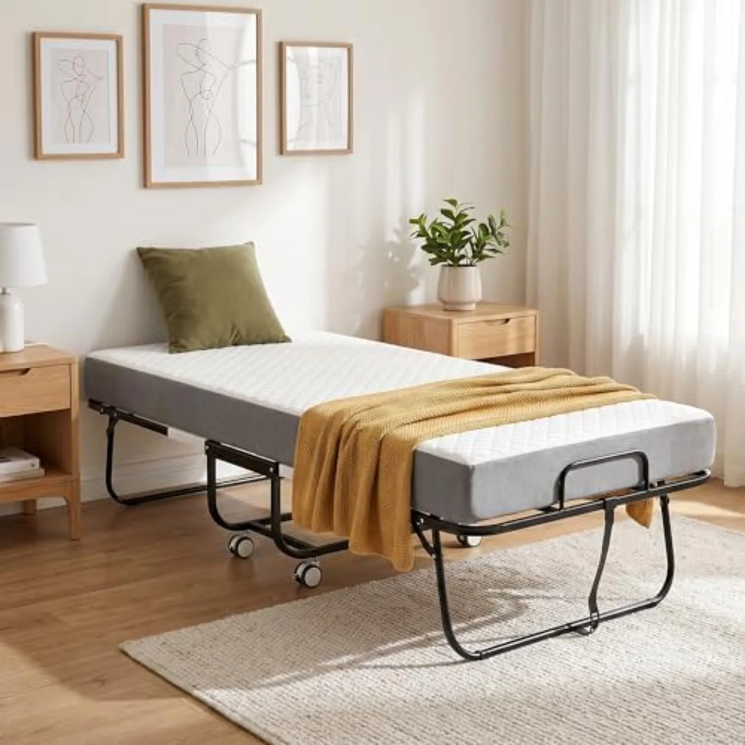 Folding Bed with Mattress, 75