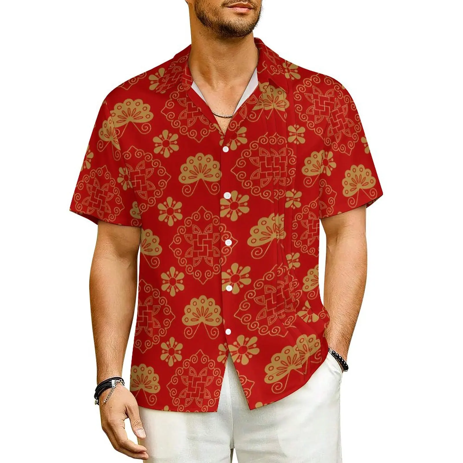 

Colorful Mandala Design Hawaii Shirt For Male Vacation Retro Floral Casual Shirts Short Sleeve Stylish Loose Oversize Blouses